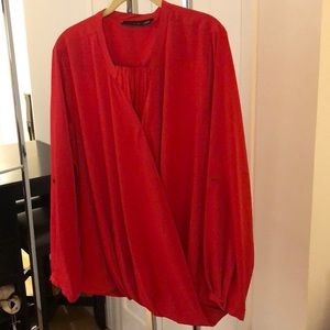 Beautiful flowy red plus size top!